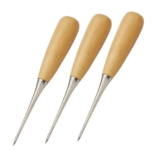 Produktbild: JEWEDECO 3St Ahle Häkelsets Lederwaren Handstickset garn nadeln Filz-Kit Schlag-Kit embroidery kit stickzubehör dörrgeräte lochfinder Stoffnadel Nähzubehör Werkzeug zur Schuhreparatur Holz