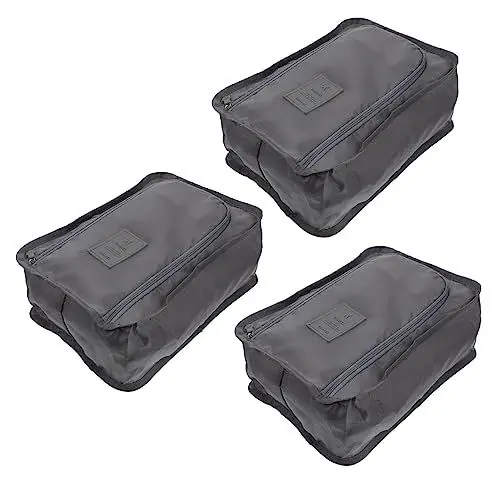 Produktbild: JEWEDECO 3St Sneaker-Aufbewahrungstasche Schuhhalter Faltbare Einkaufstasche tragbare Schuhtasche Stiefeltasche schuhbeutel schuhsack Reisebedarf Reise-Aufbewahrungstasche Polyester Grey