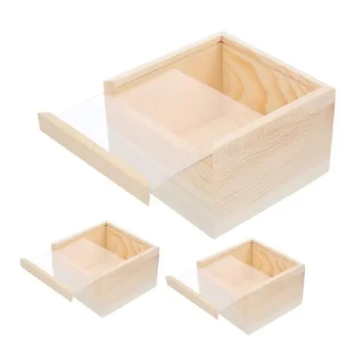 Produktbild: JEWEDECO 3er-box Mit Ausziehbarem Deckel Keksdosen Goodies-boxen Schmucketui Für Ohrringe Für Armbänder Holz