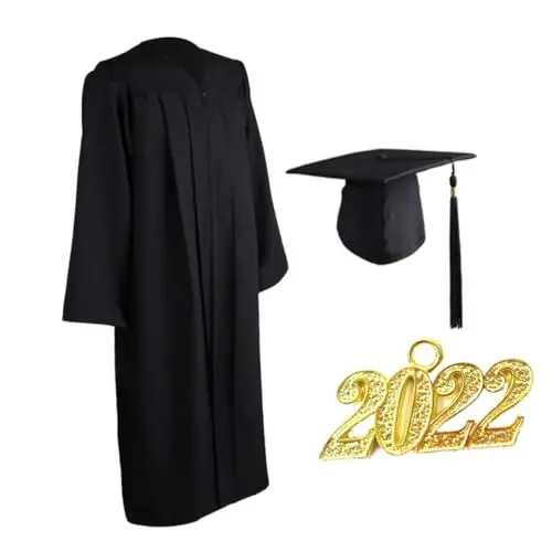 Produktbild: JEWEDECO Abschlusskleid Set Für Erwachsene 2021 Highschool Talar Mit Quasten Drapierung Größe 45 Ideal Für Abschlussfeiern
