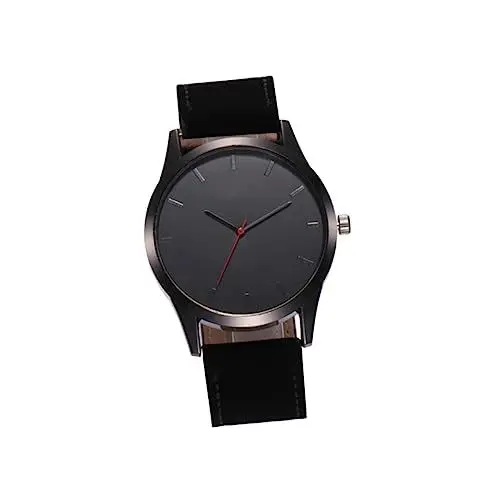 Produktbild: JEWEDECO Elegante Herren-Armbanduhr Mit Analogem Ziffernblatt Schwarzem Lederarmband Und Präzisem Quarzwerk Business-Uhr Für Jeden Anlass