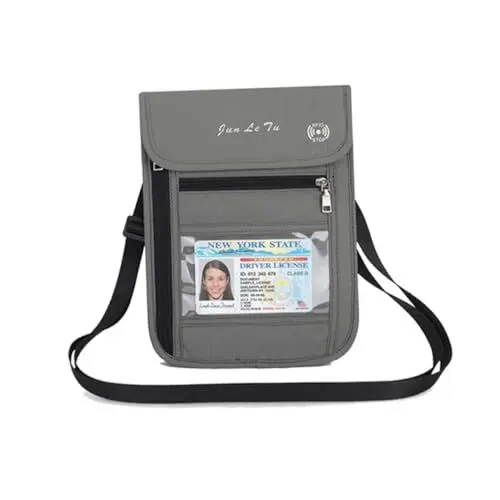 Produktbild: JEWEDECO Reisepass-reisebrieftasche Tasche Für Reisepass Reisen Kreditaufbewahrungstasche Umhängetasche Schultertasche Wasserdichtes Nylongewebe Reißverschlussdesign