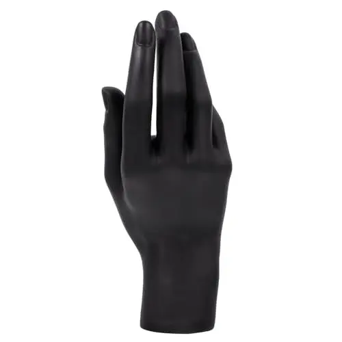 Produktbild: JEWEDECO Schmuck Display Ständer Handmodell 1 Stück Kunststoff Hand Form Halter Für Armbänder Ringe Und Schmuck Schwarz