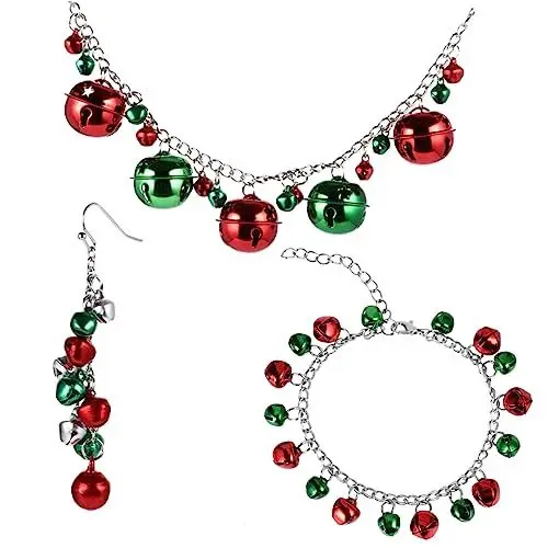 Produktbild: JEWEDECO Weihnachtsschmuckset 4 Teilig Elegante Halskette Stilvolle Ohrringe Funkelndes Armband Und Festliche Weihnachtsanhänger Edlem Design Für Eine Festliche Atmosphäre