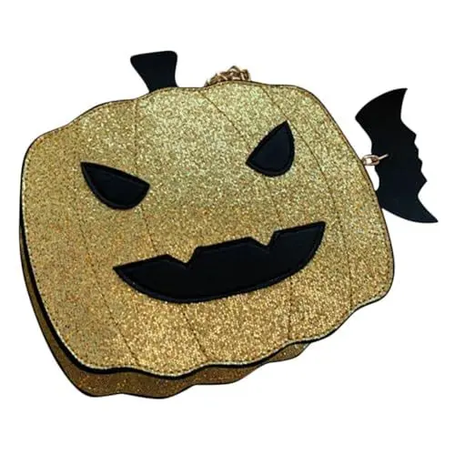 Produktbild: JEWEDECO Kürbis-umhängetasche Halloween Glitzernde Pailletten Tasche Für Mädchen Langlebige Pu Geldbörse Für Parties Und Einkaufen