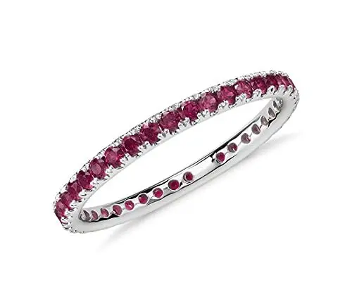 Produktbild: JewelryGift Schmuckgifte erstellt Rubin-Edelstein Band Ring 925 Sterling Silber Neueste Diamant CZ Design Geschenk Perfekte Hochzeit oder Jubiläum für Männer und Frauen Ring Größe 48