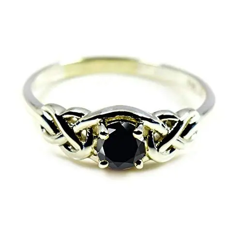 Produktbild: Jewelryonclick Unisex Herren Damen - Sterling-Silber 925 Rund Black natürlicher, schwarzer Onyx