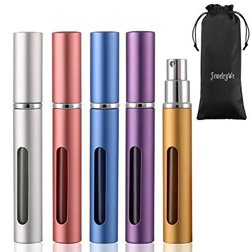 Produktbild: JewelryWe 5 Stück Parfümzerstäuber, Reisen Portable Mini nachfüllbar Parfüm Zerstäuber, Beauty Zerstäuber, Fashion Travel Perfume Spray Bottles, Leer Sprühflasche 5ml, Leicht nachfüllbar