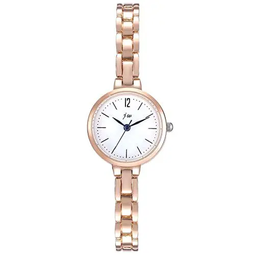 Produktbild: JewelryWe Damenuhr Elegant Analog Quarz Armbanduhr Damen Klein Einfach Business Casual Uhr mit Metall-Armband Rosegold