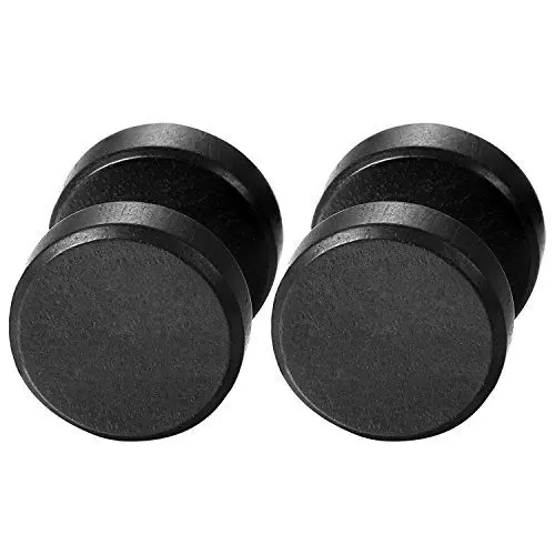 Produktbild: JewelryWe Holz Fake Plug Ohrstecker: 12mm Schwarz Edelstahl Rund Kreis Ohrringe Holz Fake Ohr Plugs Cheater Tunnel Gauges Piercing Vintage Ohrschmuck Modeschmuck für Damen Herren