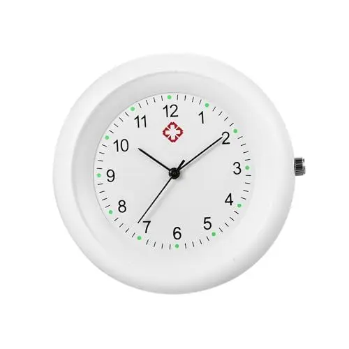 Produktbild: JewelryWe Schwesternuhr Krankenschwesteruhr Taschenuhr Stethoskop: Weiß Analog Quarz Uhr Damen Herren leicht lesbare Stethoskopuhr Arbeitsuhr für Krankenschwestern Ärzte Pflege