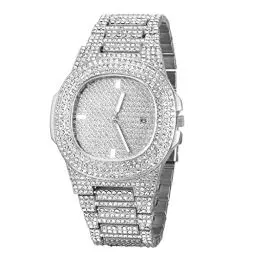Produktbild: JewelryWe Uhren Damen Herren Analog Quarz Armbanduhr Elegant Quadrat Glitzer Strass Beiläufige Uhr mit Metall-Armband und Uhrenwerkzeug Silber