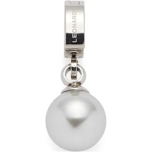 Produktbild: JEWELS BY LEONARDO Anhänger Clip & Mix Coco grey, Ketten-Anhänger aus silberfarbenem Edelstahl, graue Imitations-Perle, Schmuck Geschenk für Frauen, 024369