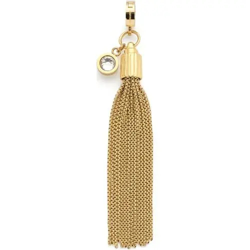 Produktbild: JEWELS BY LEONARDO Anhänger Clip & Mix Pietra, Ketten-Anhänger aus goldfarbenem Edelstahl, Quaste aus mehreren Venizianerketten und klarem Glasstein, Schmuck Geschenk für Frauen, 024405