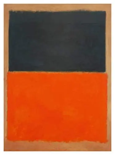 Produktbild: JH Lacrocon Grüne Und Tangerine Auf Rot 1956 von Mark Rothko - 65X90 cm Abstrakt Leinwand Gemälde Handgemalt Reproduktionen Gerollte Wandkunst für Wohnzimmer