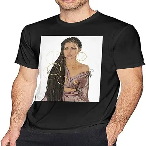 Produktbild: Jhene Aiko Tees Summer Casual Tops Unisex 100% Cotton Short-Sleeve T-Shirts Black S