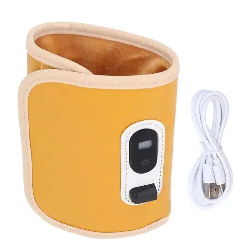 Produktbild: JHS-TECH Babyflaschenwärmer, USB-Aufladung, 21 temperaturverstellbare Babyflaschen-Isolierabdeckung, Flaschenwärmer mit LED-Anzeige, tragbarer Flaschenwärmer für Outdoor-Autoreisen (Gelb)