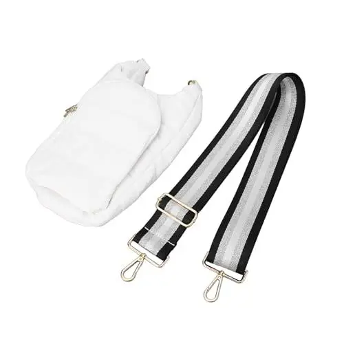 Produktbild: JHS-TECH Wasserflaschenhalter mit Riemen, isolierter Wasserflaschenträger, 2 Taschen, verstellbarer Schultergurt, -40-Unzen-Wasserflaschentasche für Spaziergänge, Camping, Wandern und