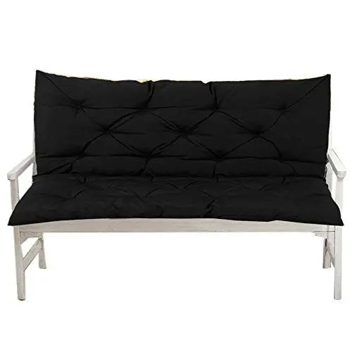 Produktbild: JIAFUY Outdoor-Gartenterrassen-Bankkissen, 100 x 100 x 10 cm 2-Sitzer-Gartenbank, mit Baumwolle gepolstertes niedriges Rückenkissen, Sitzpolster für Gartenschaukel oder Gartensofa, wasserdicht