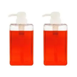 Produktbild: JIAJIAN MALL Square transparent Kunststoff Seifenspender,nachfüllbare,Bathroom can be Filled with Pump Bottle and Seifenspender,15Oz (450ml 2-Pack)