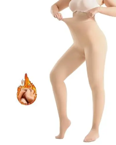 Produktbild: JIALINBIN Strumpfhosen Damen Winter 300g Strumpfhose Dicke Thermostrumpfhosen für Gefütterte Fleece Gefüttert Warme Frauen Blickdicht Thermo Leggings Strumpfhose für 55-90kg