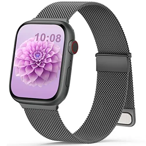 Produktbild: Armband Kompatibel mit Apple Watch Armband 44mm 45mm 46mm 49mm 42mm(Series3/2/1) Magnetisch Metall Edelstahl Ersatzarmband Damen Herren für iWatch SE Ultra Series10 9 8 7 6 5 4 3 2 1