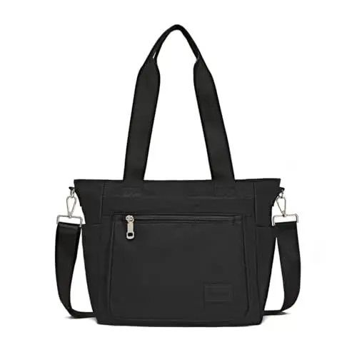 Produktbild: JIANLINST Damen Handtasche Frauen Schultertasche Casual Multifunktionale Umhängetaschen Hobo Taschen für Arbeit Einkaufen Reisen Schwarz