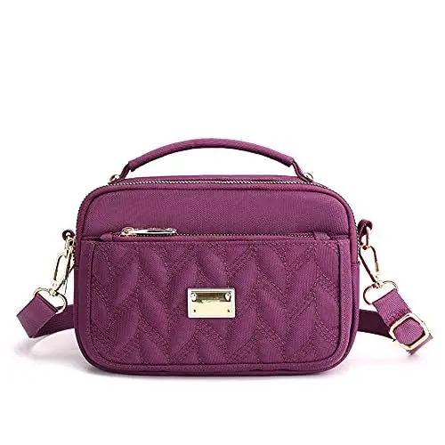 Produktbild: JIANLINST Damen Handy Umhängetasche Klein Handytasch Crossbody Schultertasche Mini-Tasche Multifunktionale Handytasche Lila
