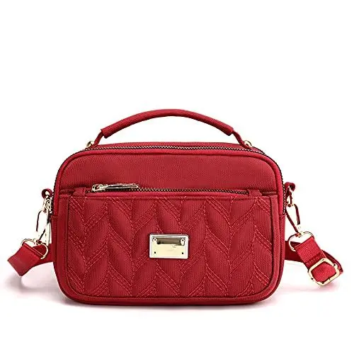 Produktbild: JIANLINST Damen Handy Umhängetasche Klein Handytasch Crossbody Schultertasche Mini-Tasche Multifunktionale Handytasche Rot