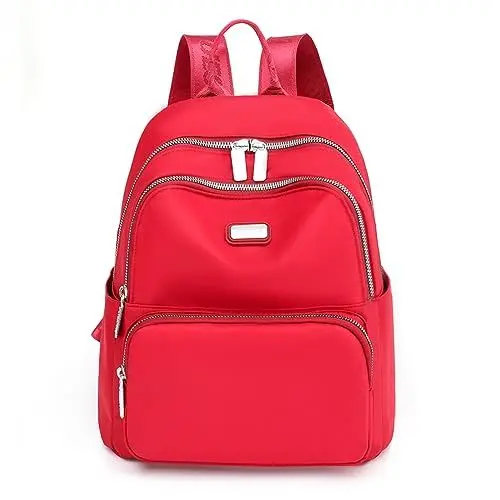 Produktbild: JIANLINST Rucksack Damen Klein Schulrucksack Cityrucksack Leichtgewicht Wasserdicht Reiserucksack Casual Daypack Rot