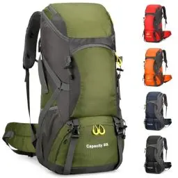 Produktbild: jianyana Wanderrucksack 50L Trekkingrucksack Regenhülle Reiserucksack Wasserdichter Campingrucksack für Wandern Camping Bergsteigen Reisen Sport Herren Damen