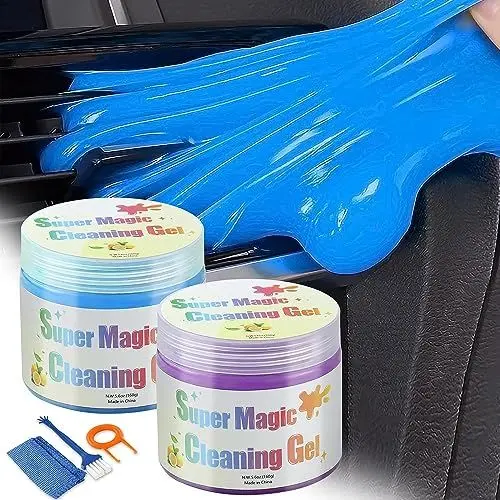 Produktbild: JiaTeums Auto Innenraum Reiniger, Auto Accessoires Frauen Tastatur Reinigung Cleaning Gel Knetgel Wiederverwendbare für Tastatur/Handy/Krümel/Lüftungsritzen 160g/Lila