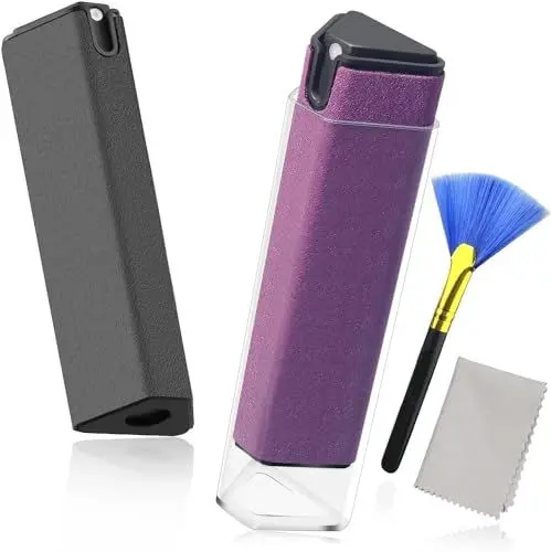 Produktbild: JiaTeums Bildschirmreiniger 2er Pack mit Nachfüllung 18 ml Spray und Bildschirm Reinigungstücher - Display Screen Cleaner Auto Für LED, TFT, Plasma u.v.m.(Grau + Lila)