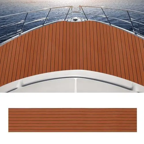 Produktbild: Jiawu Bootsboden, Eva-Schaumstoff-Terrassenmatte, Marine-Teppich, Selbstklebende rutschfeste Bootsmatte für Yachten, Motorboote, Wohnmobilböden, Bootsdecks, Marine-Teppich (240 * 45 cm)