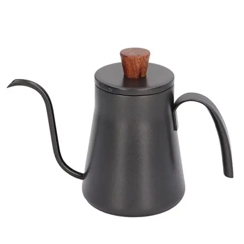 Produktbild: Jiawu Pour Over Kaffee Wasserkocher, Schwanenhals Wasserkocher Auslauf Kaffee Teekannen, 400 ml Handtropf Kaffeemaschine Wasserkocher mit Deckel, Langer schmaler Edelstahl Pour Over Wasserkocher