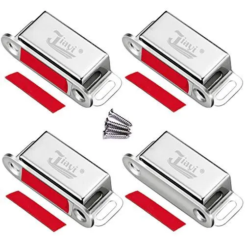Produktbild: Jiayi 4 Stück Magnetschnäpper Tür Magnete für Schranktüren Magnet Verschluss Schrank Magnete Türmagnete für Möbel Edelstahl Schubladen Magnet Türschließer Möbelmagnete Türmagnet Selbstklebend