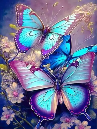 Produktbild: jieyisier Diamond Painting butterfly Zubehör, Diamant Painting Schmetterling Bilder Erwachsene Kinder für Deko Wohnzimmer Geschenke 12x16 Zoll