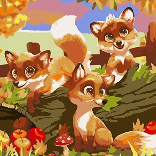 Produktbild: jieyisier Fuchs Malen Nach Zahlen,Fox Malen Nach Zahlen Erwachsene, für anfänger, Zuhause Wanddekoration 16x16 Zoll