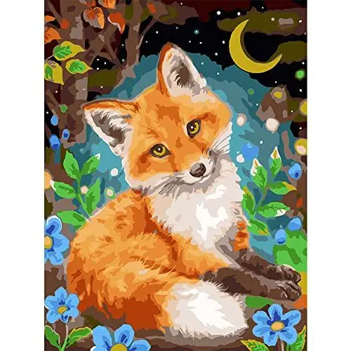 Produktbild: jieyisier Fuchs Malen Nach Zahlen,Fox Malen Nach Zahlen Erwachsene, für anfänger, Zuhause Wanddekoration 16x20 Zoll