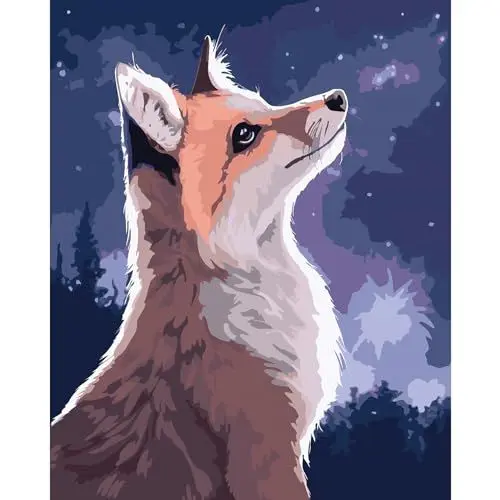 Produktbild: jieyisier Fuchs Malen Nach Zahlen Erwachsene,Tier Malen Nach Zahlen Fox,für anfänger Zuhause Wanddekoration 16x20 Zoll