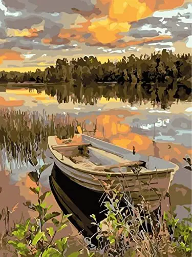 Produktbild: jieyisier Schiff Malen Nach Zahlen,Landschaft Malen Nach Zahlen Erwachsene, für anfänger 16x20 Zoll