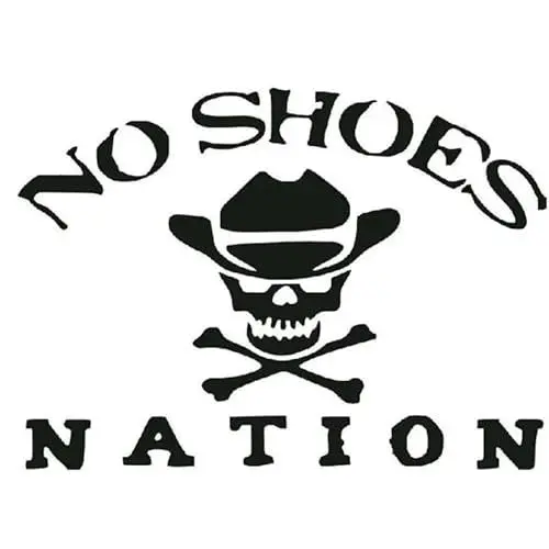 Produktbild: JIFENLI Autoaufkleber 15,2 cm * 11 cm keine Schuhe Nation gestanzte Vinyl Kenny Chesney Auto Aufkleber und Aufkleber Motorrad Auto Styling Schwarz/Splitter