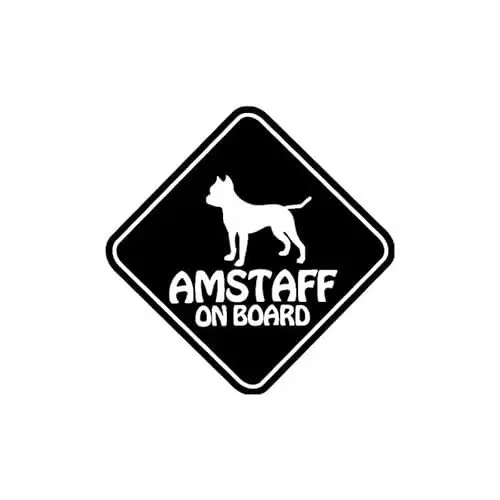 Produktbild: JIFENLI Autoaufkleber 15CM * 15CM VINYL AUFKLEBER AUTO AUFKLEBER AMSTAFF AN BORD HAUSTIER HUND Schwarz Silber