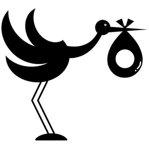 Produktbild: JIFENLI Autoaufkleber 17,4 cm * 15,2 cm Storch und Baby Mode Aufkleber Aufkleber Vinyl Auto-Styling Schwarz/Silber