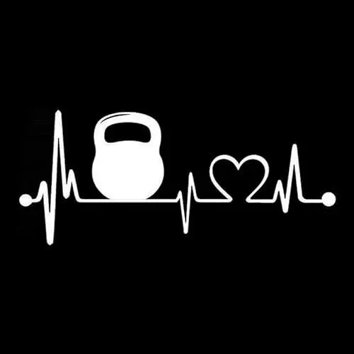 Produktbild: JIFENLI Autoaufkleber 21,1 cm * 7,9 cm Kettlebell Lifeline Heartbeat Auto Aufkleber Motorrad Auto-Styling Schwarz/Silber