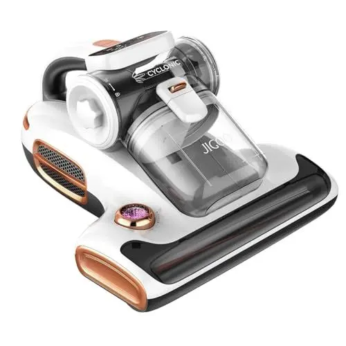 Produktbild: JIGOO T600 Milbensauger für matratzen mit UV-Licht & Ultraschall, 700W 15kpa Antimilben-Staubsauger entfernt 99,9%, LED-Anzeige, 60℃ 5s Schnellheizung Staubsammler,72dB Leises Design ohne Lärm