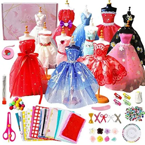 Produktbild: JILERWEAR 460+ Modedesigns für Mädchen: Kinderkleidung Design DIY Puppenkleidung Bastelmaterial Kits mit Schaufensterpuppen. Geschenke für Modedesign Mädchen (8, 9, 10, 12 Jahre alt)