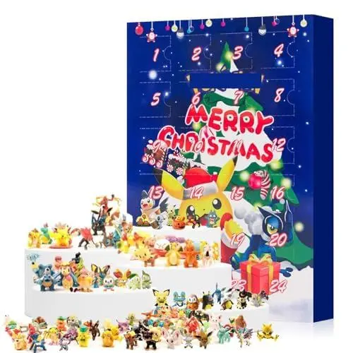 Produktbild: Jinhuaxin Adventskalender 2024, 24 Stück Anime Figuren Adventskalender für Kinder, Weihnachtskalender Kinder, Countdown Adventskalender Sammelspielzeug, Blau