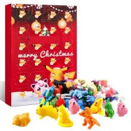 Produktbild: Jinhuaxin Adventskalender 2024, 24 Stück Anime Figuren Adventskalender für Kinder, Weihnachtskalender Kinder, Countdown Adventskalender Sammelspielzeug, Rot