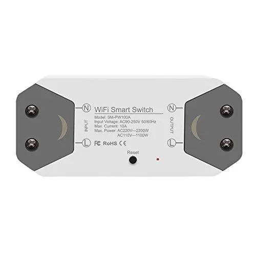 Produktbild: Jinvoo WLAN-Smart-Lichtschalter, kabelloser Relaisschalter, App-Fernbedienung, Timing-Funktion, kompatibel mit Amazon Alexa (Echo)/Google Home, unterstützt iOS und Android (1 Stück)